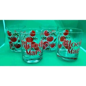 Vintage Bloody Mary Bar Whiskey Lowball Cocktail Glass Set Of 4 By Culver Ltd